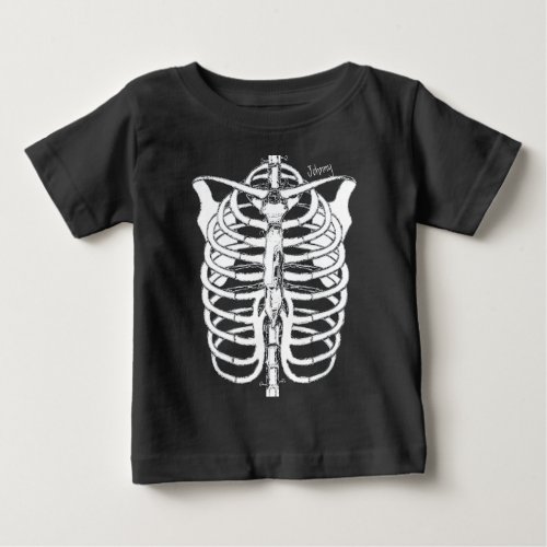 Halloween Spooky Black and White Skeleton Baby T_Shirt