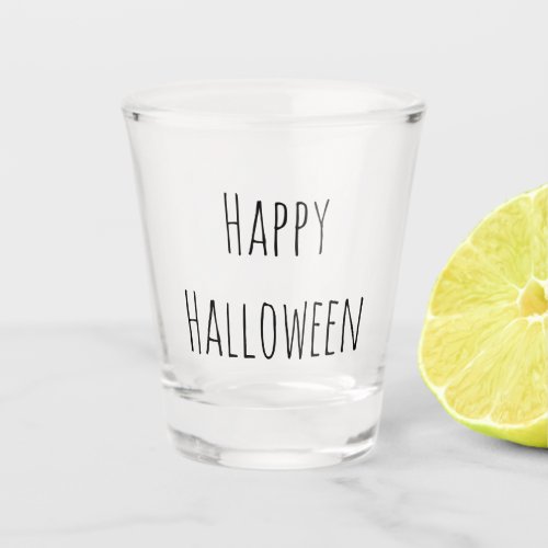 Halloween Spooky Black Typography Shot Glass