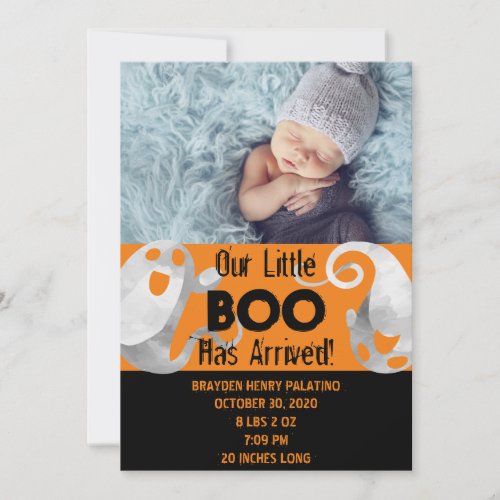 Halloween Spooky Boo Cutie Birth Announcement
