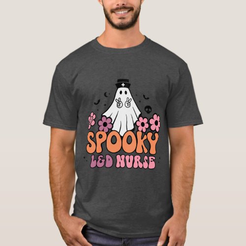 Halloween Spooky Boo Ghost Labor Delivery Nurse L T_Shirt