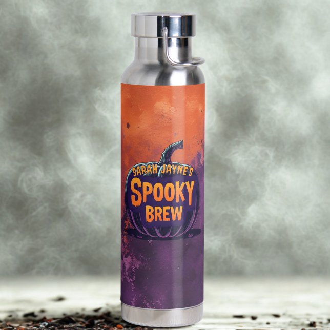 Halloween Spooky Brew Insulated Water Bottle (Keeps your warm brews warm and your cold brews cold - Both will be equally spooky)