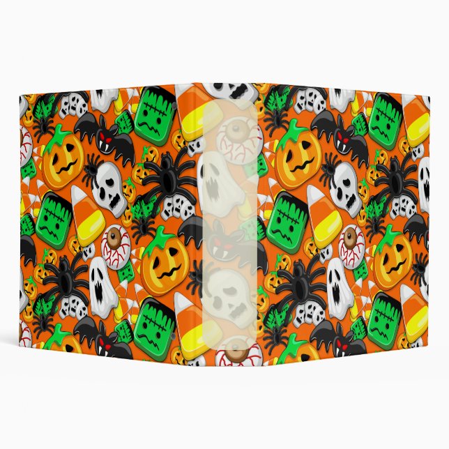 Halloween Spooky Candies Party    3 Ring Binder (Background)