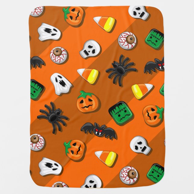 Halloween Spooky Candies Party     Baby Blanket (Front)