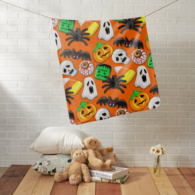 Halloween Spooky Candies Party     Baby Blanket (In Situ)