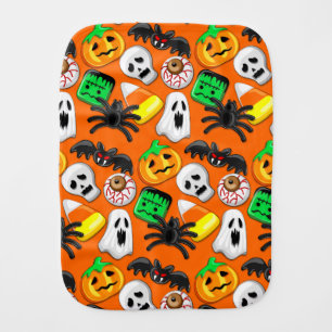 Halloween Spooky Candies Party Baby Burp Cloth