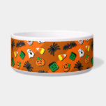 Halloween Spooky Candies Party      Bowl<br><div class="desc">Delicious,  Colorful Halloween Candies,  including skulls,  ghosts,  eyes,  bats,  spiders,  pumpkins. Created on Vector Graphic Art Technique,  and assembled to compose a Textile / Fabric Seamless Pattern Design. Copyright BluedarkArt.</div>