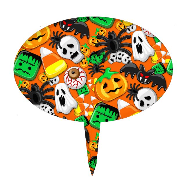 Halloween Spooky Candies Party    Cake Topper (Front)