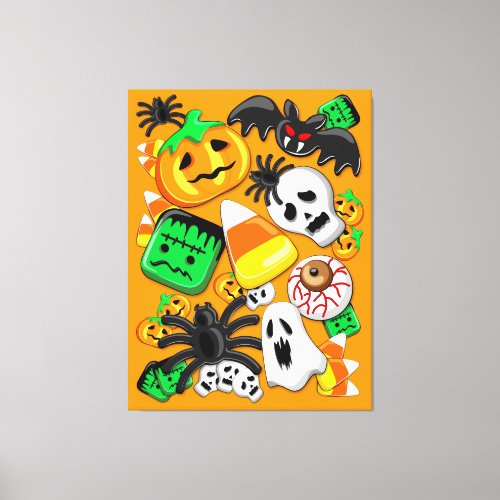 Halloween Spooky Candies Party   Canvas Print