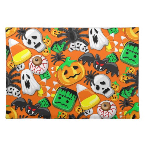Halloween Spooky Candies Party    Cloth Placemat