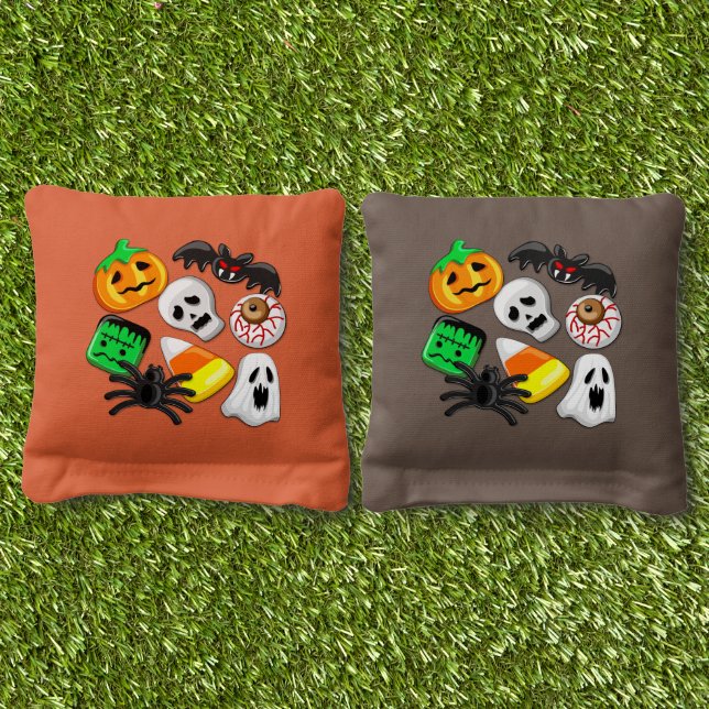 Halloween Spooky Candies Party    Cornhole Bags (Grass)