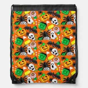 Halloween Spooky Candies Party Drawstring Bag