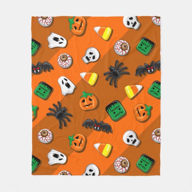 Halloween Spooky Candies Party     Fleece Blanket (Front)