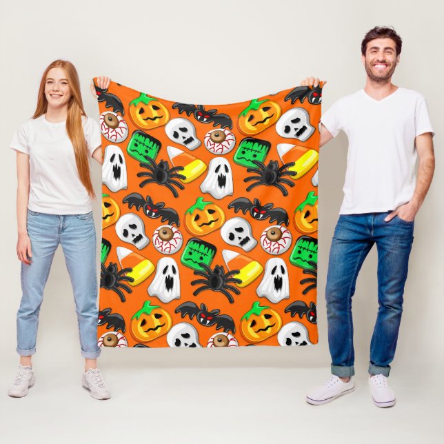 Halloween Spooky Candies Party     Fleece Blanket (In Situ)