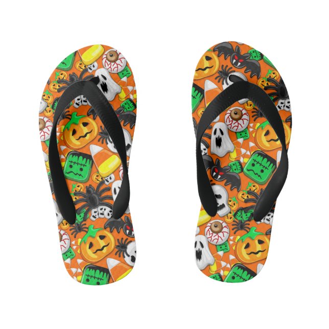 Halloween Spooky Candies Party    Kid's Flip Flops (Footbed)