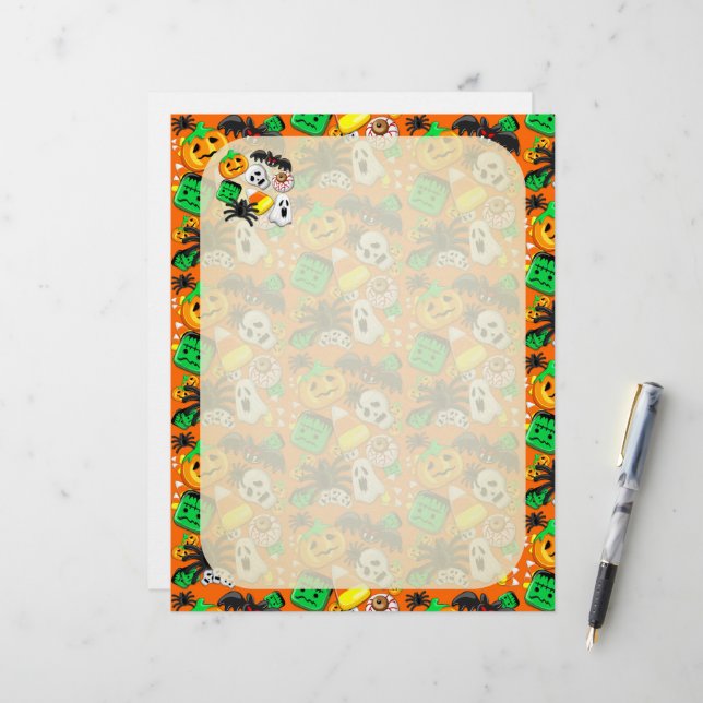 Halloween Spooky Candies Party     Letterhead (Front/Back In Situ)