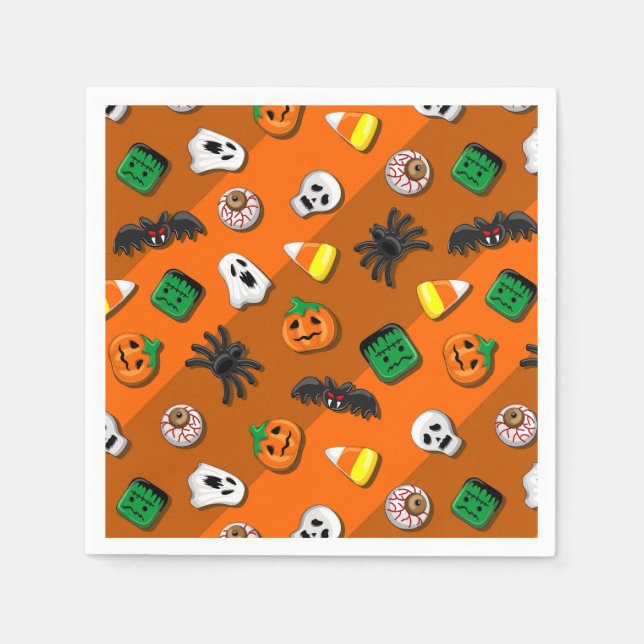 Halloween Spooky Candies Party  Napkins (Front)