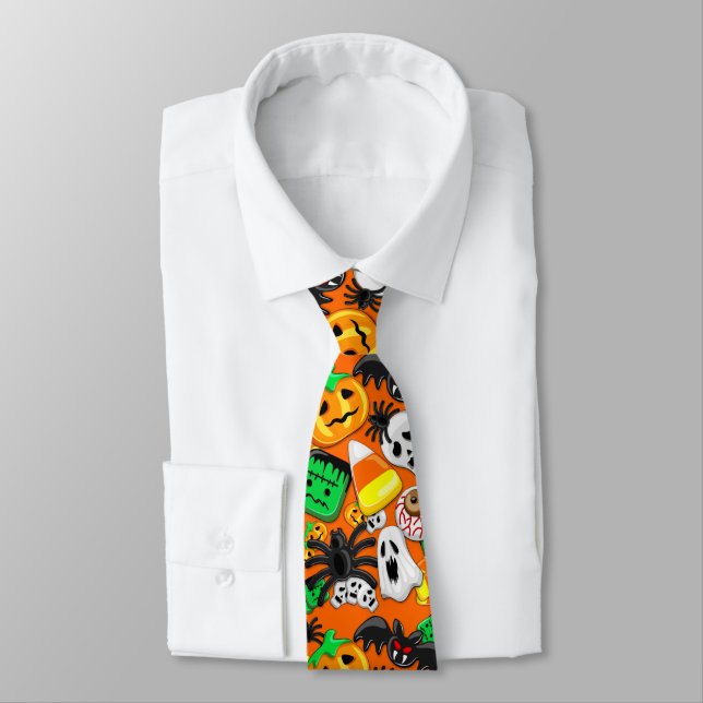 Halloween Spooky Candies Party    Neck Tie (Tied)