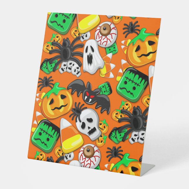 Halloween Spooky Candies Party     Pedestal Sign (Front)