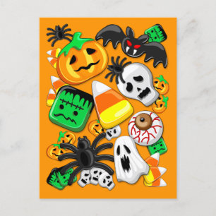 Halloween Spooky Candies Party Postcard