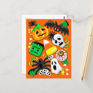 Halloween Spooky Candies Party Postcard
