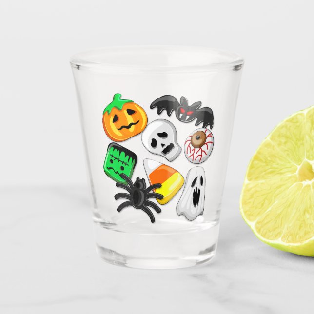 Halloween Spooky Candies Party    Shot Glass (Front)