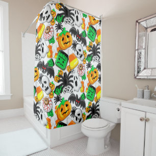 Halloween Spooky Candies Party Shower Curtain
