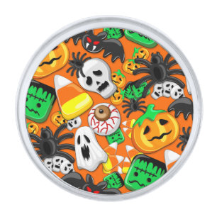 Halloween Spooky Candies Party    Silver Finish Lapel Pin