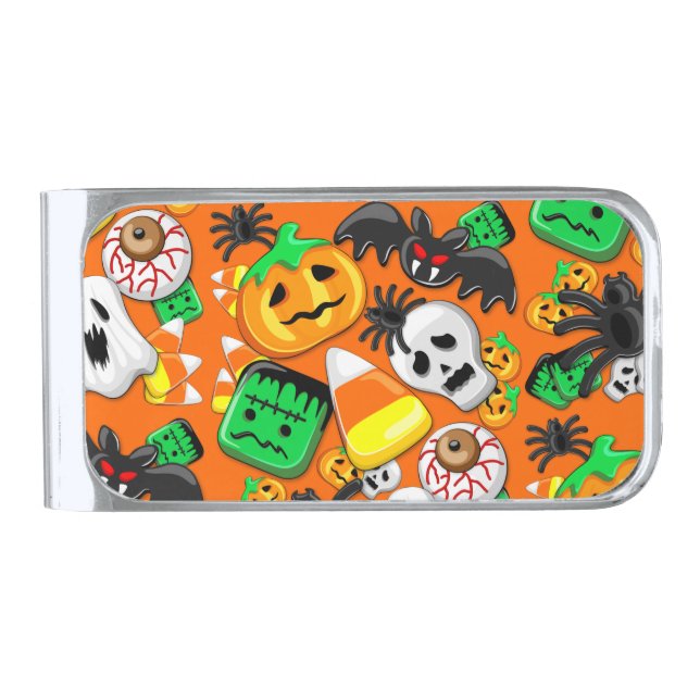 Halloween Spooky Candies Party     Silver Finish Money Clip (Front)