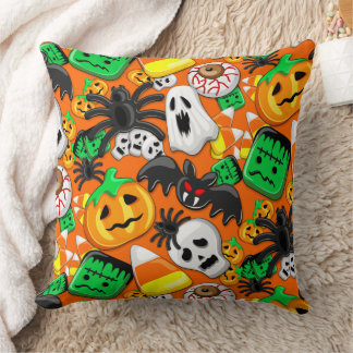 Halloween Spooky Candies Party Throw Pillow