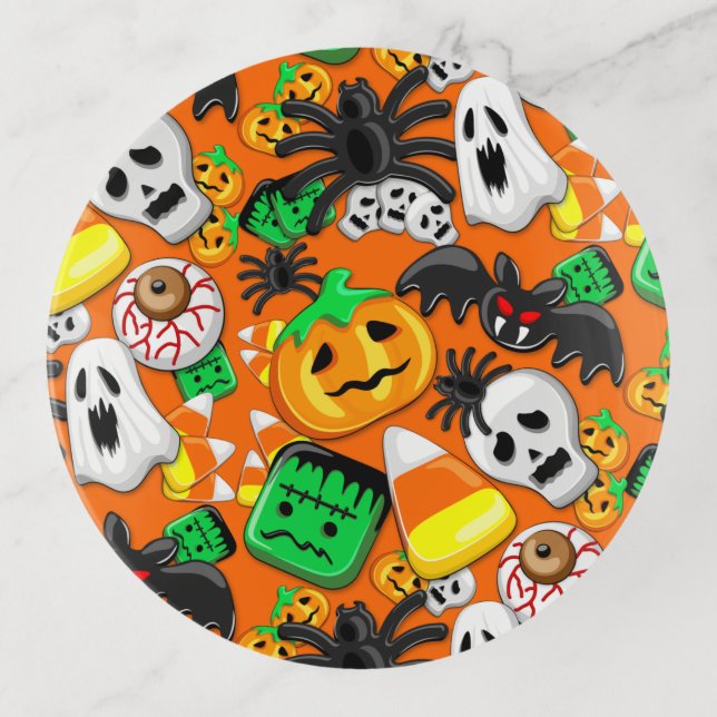 Halloween Spooky Candies Party    Trinket Tray (Front)