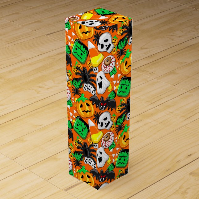 Halloween Spooky Candies Party    Wine Box (Front)