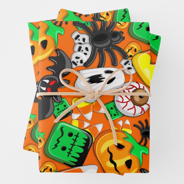 Halloween Spooky Candies Party    Wrapping Paper Sheets (In situ)