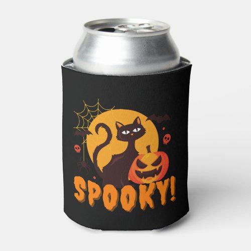 Halloween Spooky Cat _ Halloween Pumpkin Can Cooler