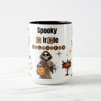Halloween "Spooky Circle, Secret Afterlife" Two-Tone Coffee Mug