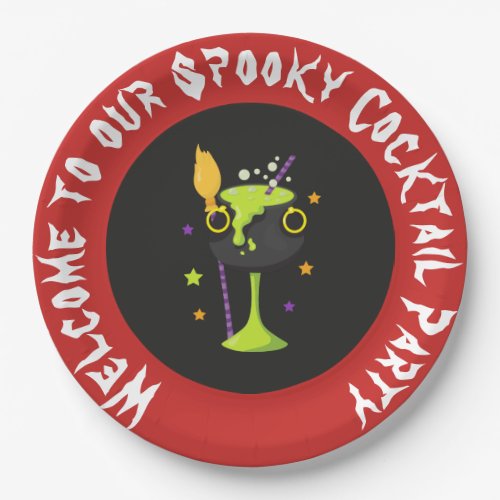 Halloween Spooky Cocktails Party Paper Plates