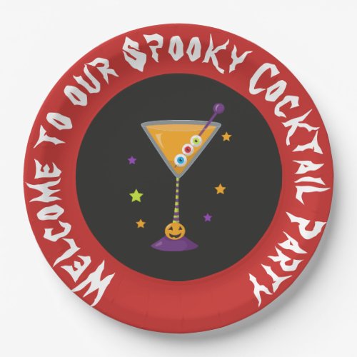 Halloween Spooky Cocktails Party Paper Plates