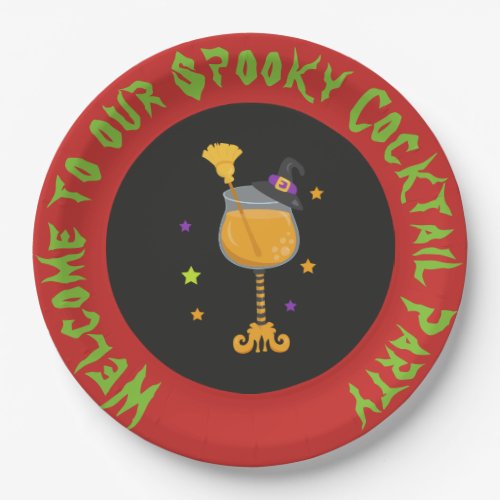 Halloween Spooky Cocktails Party Paper Plates