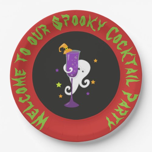 Halloween Spooky Cocktails Party Paper Plates