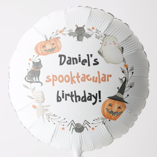 Halloween Spooky Cute Ghost Spooktacular Birthday Balloon (Front)