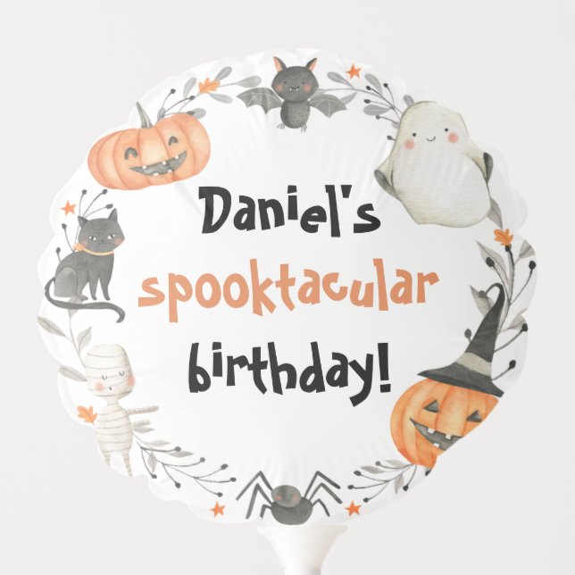 Halloween Spooky Cute Ghost Spooktacular Birthday Balloon (Front)
