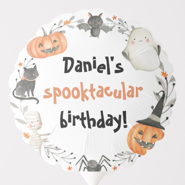 Halloween Spooky Cute Ghost Spooktacular Birthday Balloon (Front)