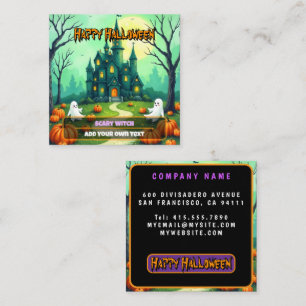 Halloween Spooky Cute Modern Collection Square Business Card