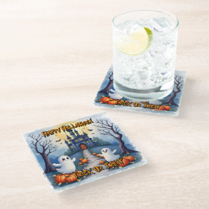 Halloween Spooky Cute Trendy Collection Glass Coaster