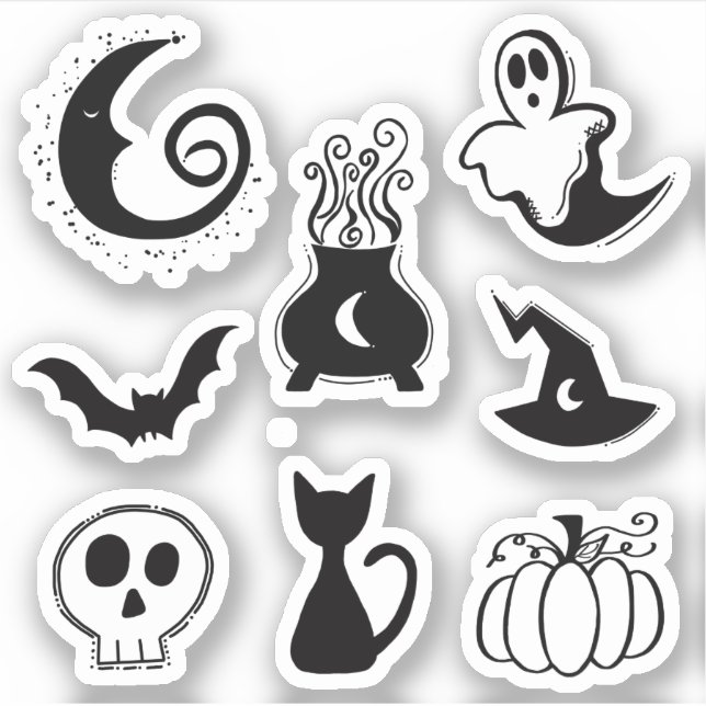 Halloween Spooky Doodles Sticker (Front)
