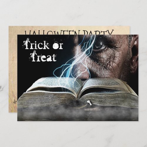 Halloween Spooky  Eyes  Spell Book Invitation