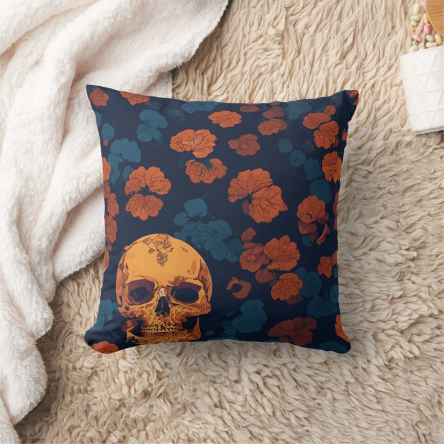Halloween spooky fall pattern  home decor throw pillow (Blanket)