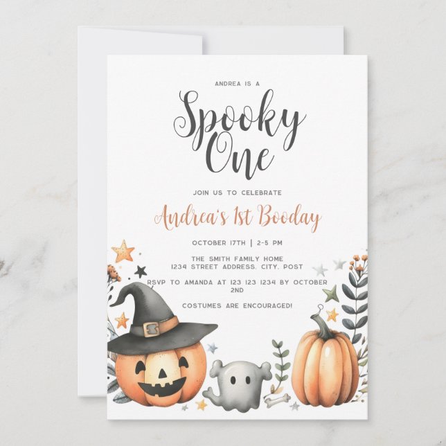 Halloween Spooky first one Invitation (Front)