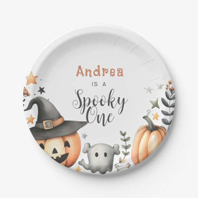 Halloween Spooky first one Paper Plates (Front)