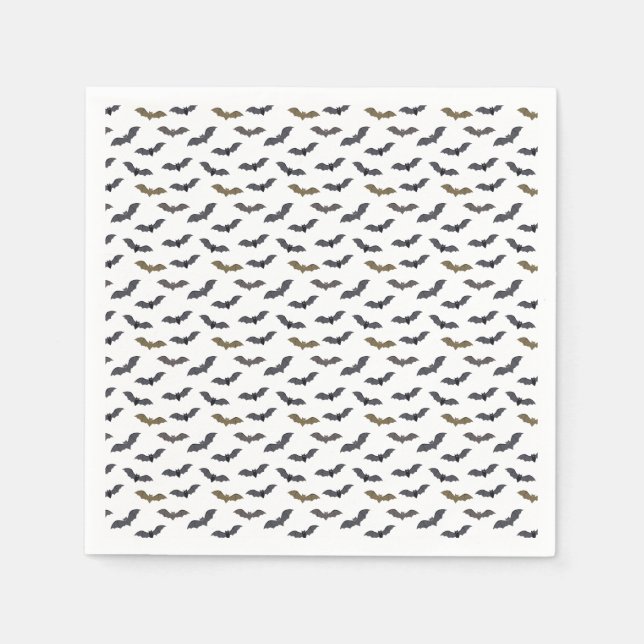 Halloween Spooky Flock Of Vampire Bats Napkins (Front)