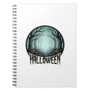 Halloween Spooky Forest Vintage Engraving Design_1 Notebook